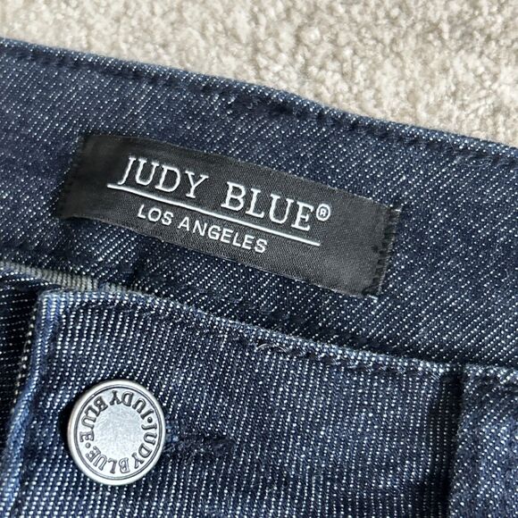 Judy Blue Jeans Womens 18W Skinny Fit Dark Wash Stretch Raw Hem JB88703DK New - Picture 5 of 10